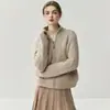 Cardigan de Caxemira Espesso e Pesado Feminino Gola Alta Zíper Casaco Suéter Outono Inverno Novo Macio Amigo da Pele Roupa Exterior