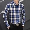 Nueva camisa de cuadros finos para hombre de primavera 2024 hombres estilo coreano corte slim moderna para estudiantes camisa de cuadros venta al por mayor xxj868