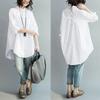 Camisa larga holgada de gran tamaño con lazo para mujer, estilo europeo y americano, primavera 2025, informal, de gran marca.