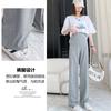 Pantalones de Pierna Ancha de Algodón Refrescante para Maternidad Primavera y Verano Finos Modernos Ropa Exterior Holgados Casual Versátiles Pantalones Cintura Alta Ajustable