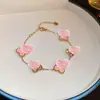 Pulseira Flor Redonda de Zircônia, Pulseira de Luxo Leve e de Alta Qualidade, Elegante na Moda e Exquisita, Pulseira Versátil, Design de Nicho