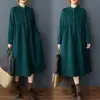 Vestido Nuevo Estilo Coreano de Primavera y Otoño, Corte Holgado, Rejuvenecedor, Cálido, Cepillado, Cómodo, Adelgazante, Longitud Media, Manga Larga