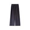 Pantalones de cuadros vintage de lana con forro polar 145 Nuevo Casual Noreste Algodón Pantalones Pierna Ancha para Mujer Sueltos Rectos para Otoño e Invierno
