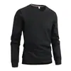 Sudadera casual deportiva para hombre con cuello redondo, camiseta base transpirable elástica de manga larga para ir al trabajo al aire libre, personalizable con logo