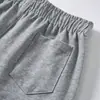 Pantalones cortos deportivos para niños, pantalones largos azul oscuro hasta la rodilla para niño para uso al aire libre, pantalones grises de uniforme escolar para estudiantes de primaria, pantalones deportivos de algodón puro