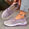 Zapatos de Verano Nuevos para Mujer sin Cordones con Suelas Suaves, Zapatos Cómodos para Mamá, Zapatos de Mujer Transpirables de Tejido Fly-Knit, Zapatos Casuales Versátiles de Cuadros