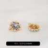 Banhado a Ouro 14K Zircônia Flor de Seis Pétalas Fivela de Três Fileiras Espaçador Artesanal DIY Joias Pulseira de Pérolas com Contas Acessórios de Divisão