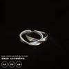 Anillo Abierto Mobius de Plata 925 Inspirado en Diseño para Mujer, Moda de Tendencia, Celebridad de Internet, Estilo Minimalista, Anillo para Dedo Índice, Estilo Japonés y Coreano