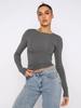 Camiseta Casual de Manga Larga Ajustada Estilo Y2K para Mujer Exportación Europea y Americana Top Transpirable para Mujer Prenda Exterior Camiseta Interior Estilo Trbottomy