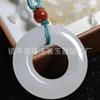 Colgante de jade natural de Xinjiang, jade blanco, hebilla de paz, hilo dorado, anillo de paz de jade, calabaza, sin importar la tarjeta, colgante, lista de éxitos en vivo