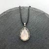 Colgante de gota de piedra semipreciosa de ágata de cristal natural con incrustaciones de gemas, aleación de amatista, piedra de ojo de tigre, collar de cristal rosa