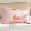 Funda de Almohada de Dibujos Animados Algodón Puro Paquete Individual 100 Gasa de Algodón Funda de Almohada para Niños Par Cubierta Protectora para Núcleo de Almohada 35X55