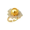 Anel Aberto de Pérola com Flor de Zircônia, Fashion, Simples, Luxo Leve, Sensação de Alto Padrão, Anel para Dedo Indicador, Versátil para Uso Diário e Deslocamento