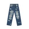 MTLCLOTHES Roupa Masculina 2024 Primavera Novo Hip Hop Indústria Pesada Design com Furos Jeans Reto Tendência