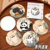Espelho de gato estilo chinês, design de gato de desenho animado, mini espelho de maquiagem portátil, um presente para estudantes, um pequeno prêmio ou presente