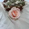 Cabeza de Rosa de Simulación DIY Ramillete Accesorios para el Cabello Flor Artificial Rosa de Franela Decoración de Boda Cabeza de Rosa de Acacia