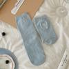 Calcetines de Mujer con Bordado de Lazo en el Talón, Calcetines Finos de Algodón Peinado para Verano a Media Pantorrilla, Calcetines Slouch Versátiles de Moda Sin Costuras para Mujer