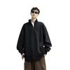 Moletom Gola Retrô Estilo Americano Masculino Outono Novo Estilo Japonês Estilo de Hong Kong Jaqueta Pesada para Casal Blusa de Manga Longa com Meio Zíper