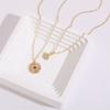 Collar colgante de palma geométrica con circón al por mayor para mujer estación independiente explosión Ojo del Diablo accesorios de collar de oro real de 14k