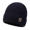 Gorra de melón para hombre gorro de lana cálido a prueba de frío tejido para ciclismo de invierno gorra para calvos de exterior gorra de propietario lisa