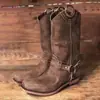 Botas de Cano Médio com Salto Baixo e Grosso para Comércio Exterior Transfronteiriço Botas de Cavaleiro Botas Unissex Masculinas e Femininas Botas de Tamanho Grande