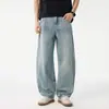 Jeans curvos de hombre de marca moderna estilo americano, nuevo modelo otoño 2026, corte holgado, adelgazantes, versátiles, casuales, pantalones retro de pierna ancha