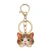 Colgante de gato de dibujos animados de moda más vendido, cabeza de gato simulada con diamantes, llavero, regalo para novias, llavero de decoración para coche