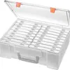 Organizador de Tarjetas Fotográficas Bolso Set de Almacenamiento Caja Grande con 18 Cajas Pequeñas Caja de Plástico Transparente para Herramientas con Tapa