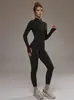 Body Europeu e Americano Transfronteiriço com Gola Alta Meio Zíper Peça Única Roupa Fitness para Mulheres Esportes de Alta Intensidade Roupa de Yoga Justa para Mulheres