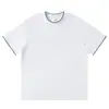 Producto Nuevo de Primavera y Verano: Camiseta de Algodón Merceizado Suave como la Seda de Color Liso con Cuello Redondo, Paquete de 50 Piezas, con Impresión de Logo Personalizado y Borde del Cuello en Contraste para un Look Casual