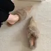 Primer Encuentro Temporada Mules de Tacón Grueso Cerrados Ropa de Abrigo 2026 Otoño/Invierno Nuevo Estilo Frances Deslizables Pantuflas Peludas