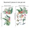 Pegatinas de Serie de Flores de Planta Artificial de Dibujos Animados y Ratán Decoración de Pared para Habitación Infantil y Dormitorio Pegatinas de Pared Impermeables Autoadhesivas