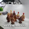 Posavasos de Madera Maciza One Tree Mesa de Café de Madera Mesa Posavasos de Árbol de Navidad Desmontable Combinación