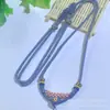 Colar de Corda Oito Fios Nó Flor de Pessegueiro Tecido à Mão Acessórios de Joias DIY Ouro Areia Jade Fivela da Paz Lótus Fábrica Atacado