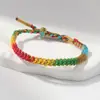 Pulsera Trenzada de Cuerda Roja, Nudo Chino, Nudo Flor de Durazno, Pulsera Tejida Finamente, Cuerda de Cinco Colores del Festival del Bote del Dragón, Joyería de Mano para Estudiantes de Atracción Turística al por Mayor