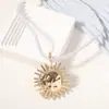 Estilo Vacaciones de Playa Transfronterizo Lujo Ligero Moda Aleación Exagerado Colgante de Girasol Collar Pendientes Estilo Bohemio