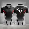 2024 moda caliente de comercio exterior transfronterizo transpirable ropa deportiva de tenis cuello solapa manga corta camiseta impresión digital 3D