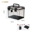 Caja de Almacenamiento para Equipo Fotográfico Electrónico, Lente de Cámara SLR, Caja de Almacenamiento Transparente Deshumidificante y a Prueba de Moho con Cerradura