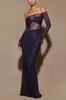 Estación Independiente Amazon Perspectiva Europea y Americana de Mujer Vestido de Noche vestido Sexy Largo Ajustado al Cuerpo Hombro Mujer 8108