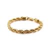 Pulseira de hip hop para homens, 6mm, banhada a ouro 18k, corrente torcida, aço inoxidável, pulseira de corda trançada torcida, atacado