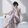 Novo Pijama Feminino de Algodão e Seda Manga Curta Verão Longo Pijama de Alta Qualidade Primavera e Outono Tamanho Plus Size Grande Roupa de Casa