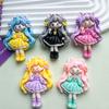 Tamanho grande dos desenhos animados rosto brilhante princesa bonito diy creme cola resina acessórios artesanal geladeira adesivo gancho de cabelo material de jóias