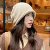 Gorro de Punto Nuevo Estilo 2026 con Borde Rizado y Cordón para Mujer, Gorro Cálido para Protección de Orejas para Otoño e Invierno