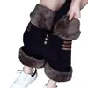 Pantalones Acampanados Forrados de Polar Nuevos para Invierno 2025 para Mujer, de Cintura Alta, Elásticos, Adelgazantes, Engrosados, Elegantes y Modernos