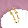 2024 Nova Moda Exquisite Completo Diamante Zircônia Flor Folha Borla Orelha Fivela Brincos Design Único Brincos Fivela de Orelha