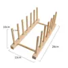 Estante de secado en stock de fábrica estante de secado de platos de madera creativa estante de platos estante de platos suministros de cocina estante de almacenamiento de madera maciza