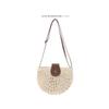 Bolso Tejido de Paja Bolso de Playa Pequeño Bandolera 2018 Nuevo Un Hombro Semi-redondo Estilo Mori Hueco Retro Tejido a Mano para Mujer