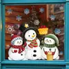 Adesivos de Janela de Natal de Boneco de Neve Fofo de Desenho Animado Adesivos Eletrostáticos de PVC Decorações de Janela para Festa de Feriado Quarto de Crianças Adesivos de Janela de Floco de Neve