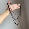 Collar Personalizado Negro Fresco de Múltiples Capas Apilable para Mujer Diseño de Nicho Gama Alta Lujo Ligero Cadena para Clavícula de Temperamento
