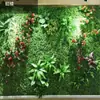 Decoración de pared de fondo anti-decoloración planta artificial pared pared de plantas verdes balcón flores falsas césped de plástico escaparate tienda decoración